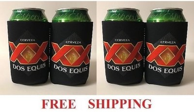 DOS EQUIS ''THE MOST INTERESTING MAN IN THE WORLD'' 4 BEER CAN COOZIES COOLERS NEW