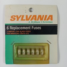Sylvania 3 Ampere 120V Glass Replacement Fuses Miniature Lights Lot of 6