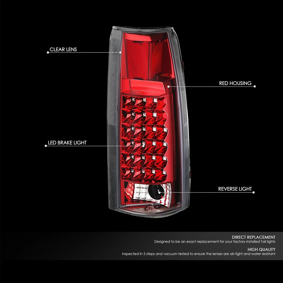 Luces traseras LED rojas para Chevy C1500 Suburban K1500 Tahoe 1988-2001 Foto 2 de 4