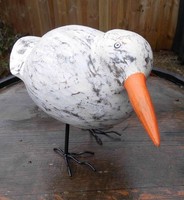 Neugierige, Dicke MöWe. Maritimes Deko-Objekt Holz Handarbeit 27 Cm