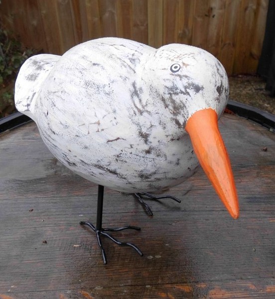 Neugierige, Dicke MöWe. Maritimes Deko-Objekt Holz Handarbeit 27 Cm-image