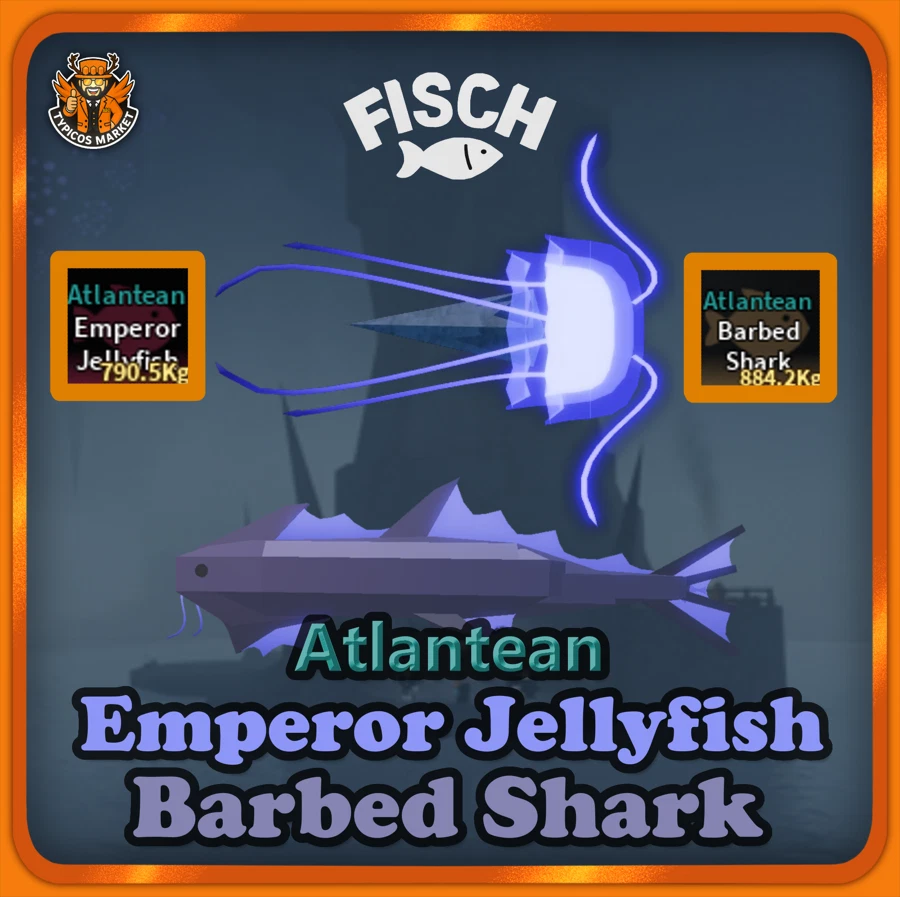ROBLOX [FISCH] - Atlantean Emperor Jellyfish & Atlantean Barbed Shark [Vimble Quest]