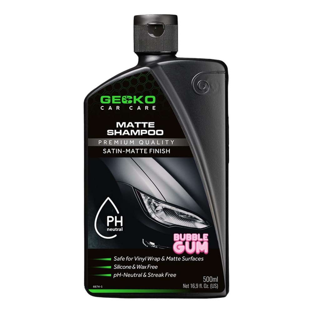 Gecko Matt Lacquer Shampoo 500ml, Black 500 ml (Pack of 1),