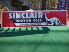 VINTAGE RARE SINCLAIR GASOLINE (5FT) PORCELAIN METAL DEALER SIGN DINOSAUR
