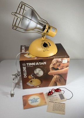 Vintage GE General Electric DELUXE TIME A TAN Suntanner Lamp RSK-6A Bulb | WORKS