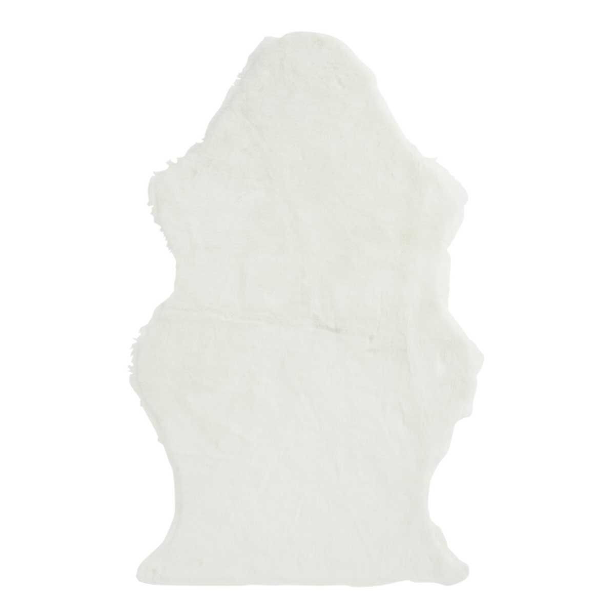 Tapis imitation faux caniche blanc Lesley 60x94 en fausse fourrure