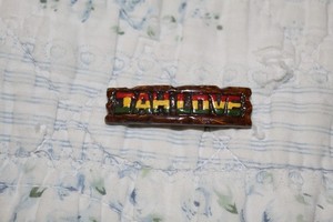 Jah Love handmade coconut pin 1970s 2" Bob Marley