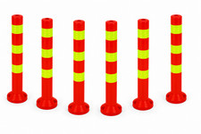 6 X Bollard Posts Marker Posts Pylon Barrier Plastic Red
