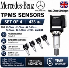 4x Mercedes -Benz Tyre Pressure Sensors TPMS A0009053907 A0009050030 433MHz