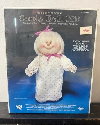 Vintage Valiant Crafts Soft Sculpture Doll Kit CANDY DOLL KIT 14" NOS #875