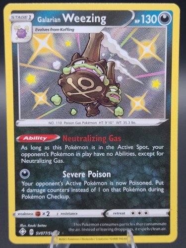 Galarian Weezing #SV077 Shiny Holo Rare - Pokemon Shining Fates: Shiny Vault