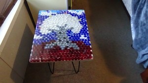 Handmade Small glass bead and resin table