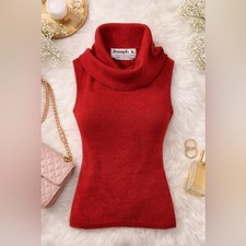 Joseph A Shimmering Red Cowl Neck Sweater. Vintage. Excellent Condition. Small
