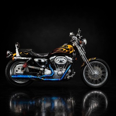 Harley Davidson Dyna Golden Blue Performance Auspuff 91-17