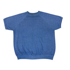 Vintage 70s Raglan Short Sleeve Sweatshirt Pullover Top Men's L