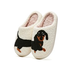Plush Animal Dog Slippers For Adults Men 8-8.5 Women/7-7.5 Men, Dachshund