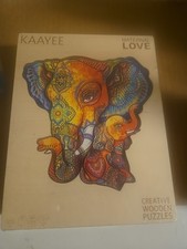 Creative Wooden Elephant Maternal Love Puzzle Eco Friendly Great Gift 10x 9.8 In