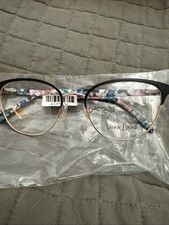 Vera Bradley Eyeglass Frames Jennie Blk Floral Gld 5318 53-18-140 New With Tags
