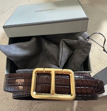 New 920 TOM FORD Mens Leather Belt Brown 95/38 Italy