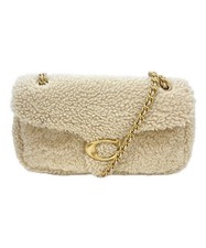 COACH Tabby Shearling Chain Shoulder bag Beige CCC10 From Japan