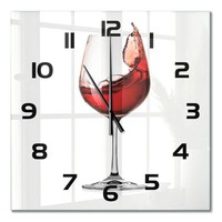 Quadratische Glasuhr Glas-Wanduhr Aus Glas Rotwein Schwarze Zeiger 60X60 Cm
