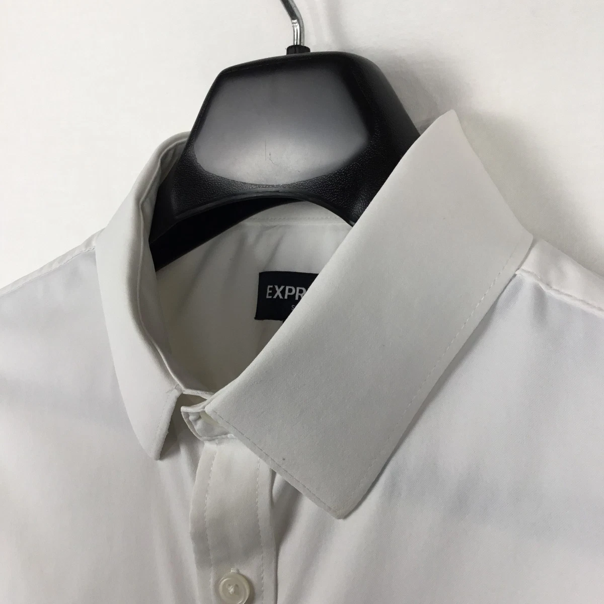 express athletic fit dress shirts Express Men's Slim Solid Cotton Stretch 1Mx Dress Shirt in Black Small