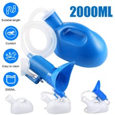 Male Urinal Bottle 2000ml Large Capacity Spill Proof Pee Pot with 1.6m Long Hose