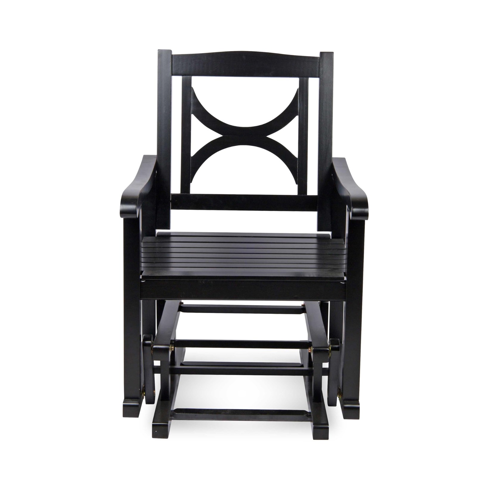 Luna Modern Indoor Outdoor Wood Glider Patio Chair, Black