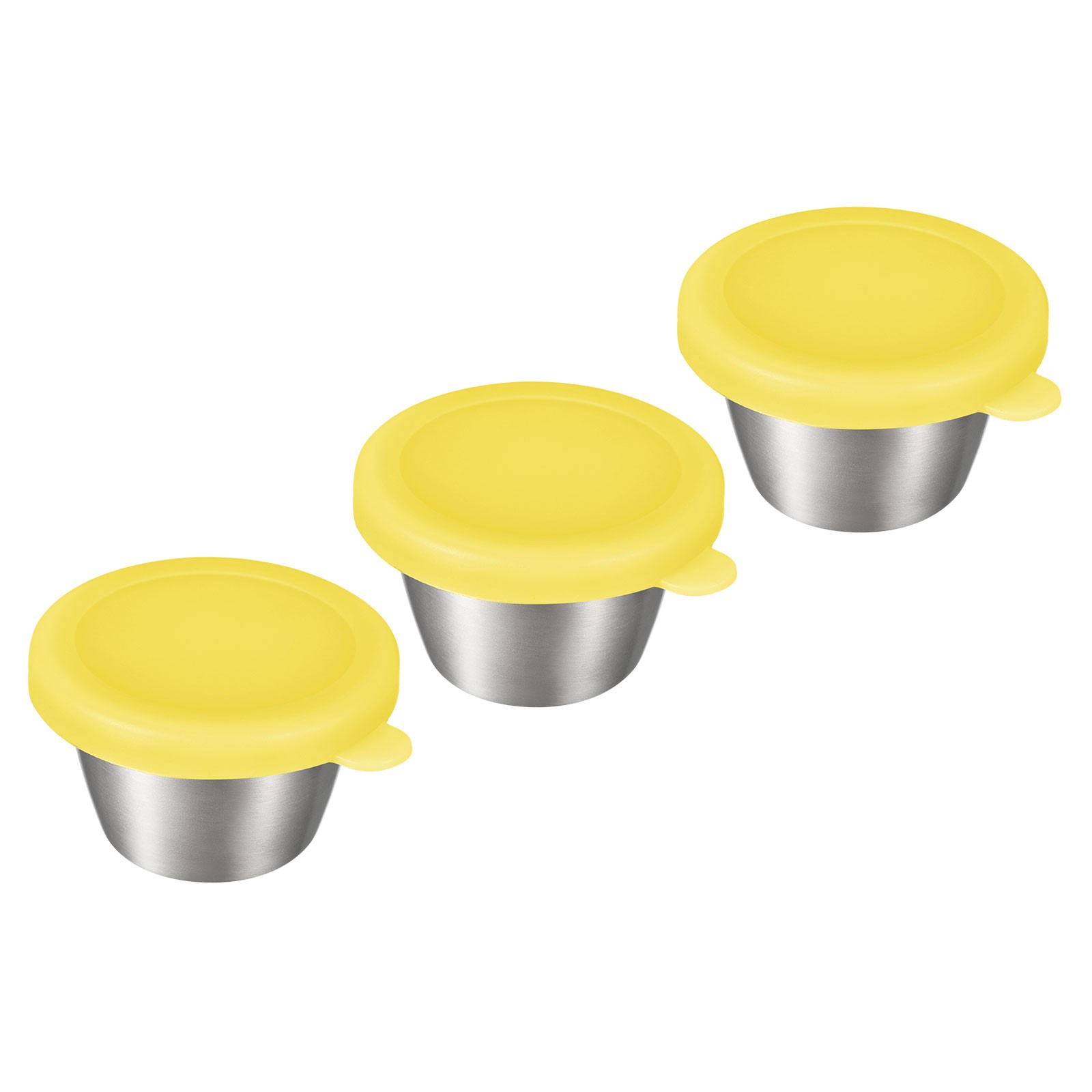 3pcs Salad Dressing Container 2.36oz Small Condiment Containers with lid, Yellow