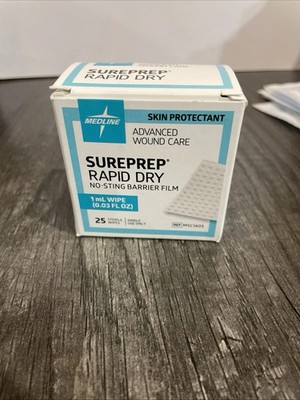 Medline Sureprep Rapid Dry Barrier Film  Wipe- Box of 25 - MSC1605