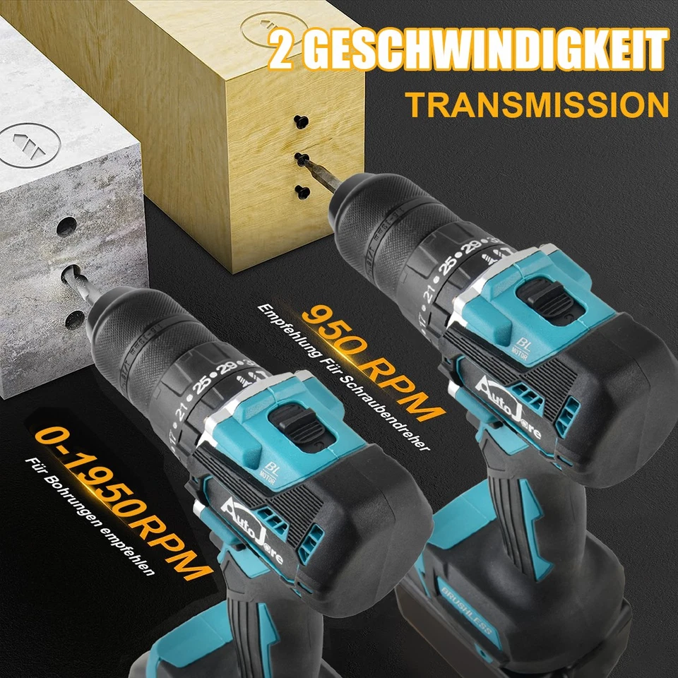 Für Makita Akku 18V Akkuschrauber Schlagbohrschrauber Bohrmaschine Bürstenloser - Bild 4 von 4