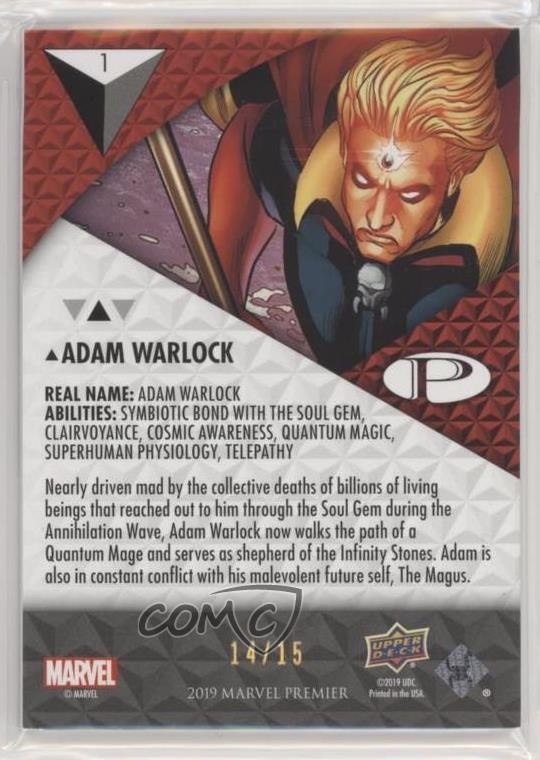 2019 Upper Deck Marvel Premier Gold 14/15 Adam Warlock #1