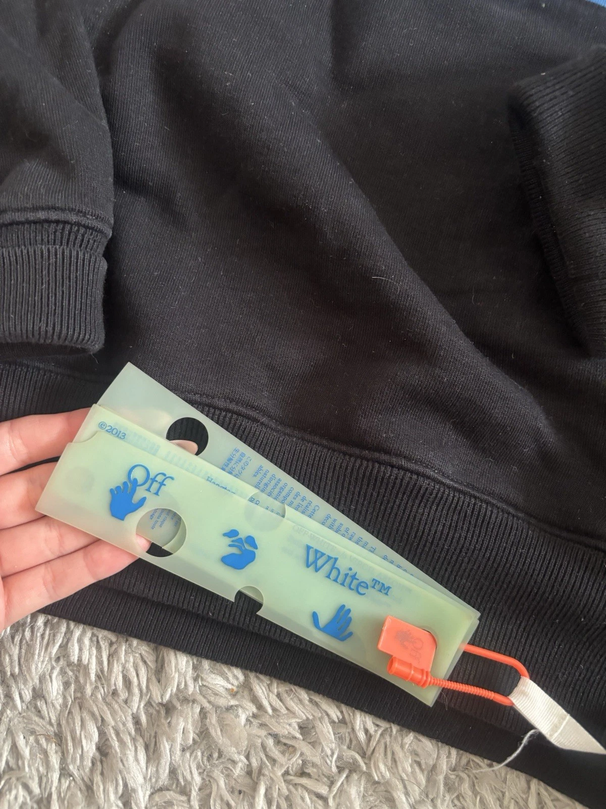 Felpa con cappuccio Off White mona lisa nera con etichette di autenticazione reali. Prezzo consigliato £476!