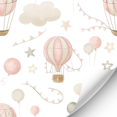 Dolls House Hot Air Balloon Wallpaper (R084) - 1:12 Scale Miniatures | Minimu...