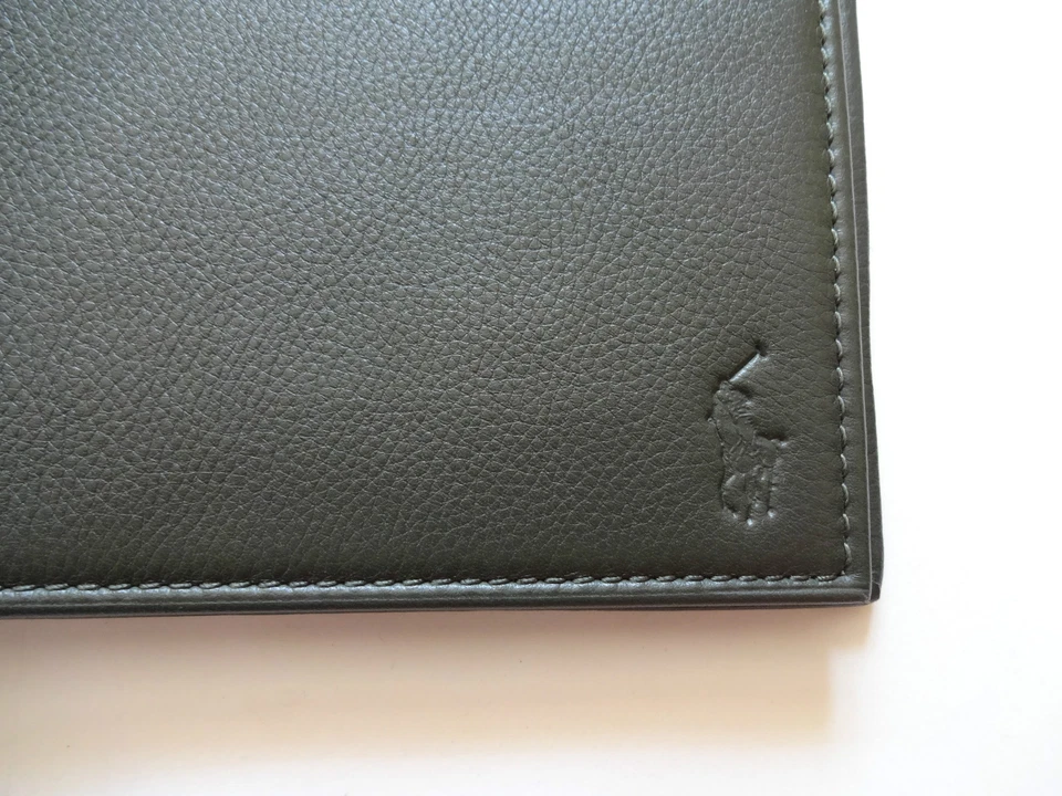 New Ralph Lauren Collection Hard Dark Olive Green Leather Ipad Tablet Case - Image 2 of 4