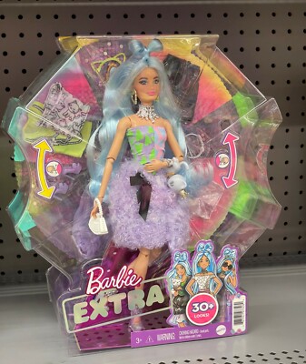 Barbie EXTRA DELUXE 30+ Mix Match Looks Fashion Wheel BLUE HAIR DOLL 2021  NEW