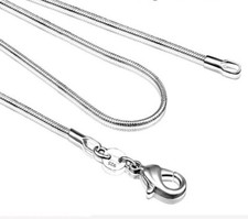 30" S925 STAMPED Sterling Silver 1.2mm Round Snake Chain Necklace