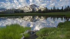 Landscape lake mountains reflection pine trees nature Custom Gaming Mat Desk