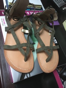 guess olive green sandals