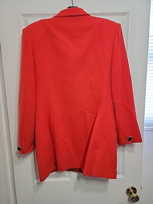 Vintage Christian Dior Jacket Womens Sz 12 Red Double