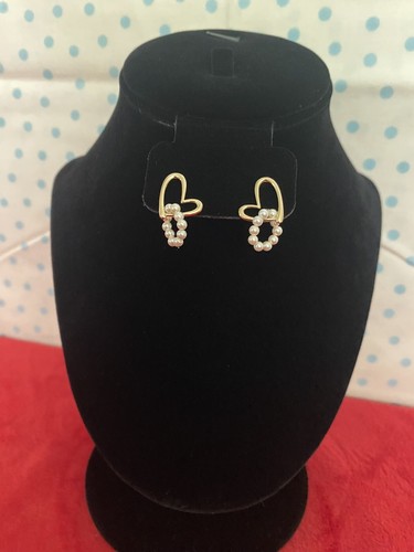 Aretes De Mujer De Corazon Classicos Con Colgantes De Perlas Neu - Bild 6 von 7