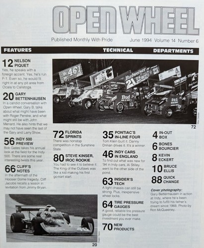 Open Wheel Magazine June 1994 Gary Bettenhausen Florida Sprints Light Chassis - Imagen 2 de 4