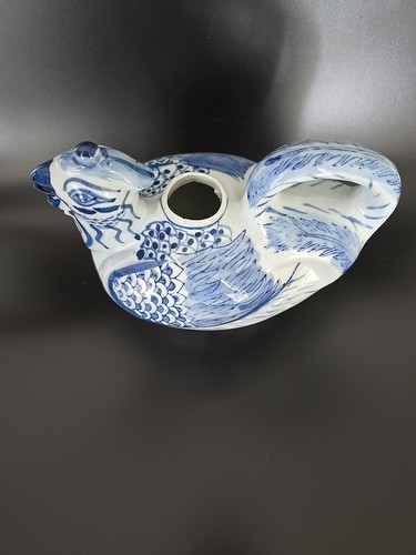 Chinese Oriental Bird Figural Ceramic Pottery Teapot Blue& White Excellent Cond - Bild 4 von 9