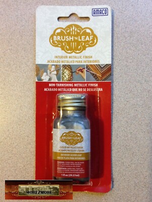 M00596 MOREZMORE Brush 'n Leaf Metallic Paint Silver Leaf Liquid Gilding