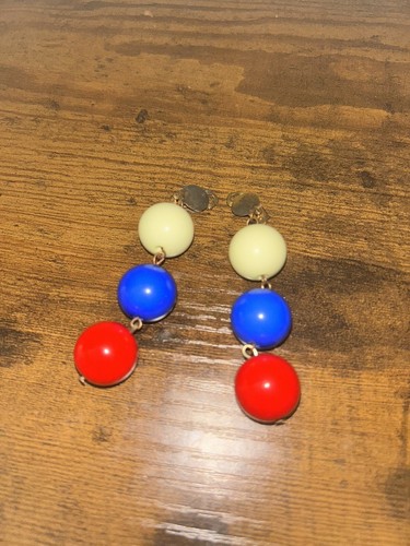 BUBBLE GUM GUMBALL MACHINE COSTUME PURCHASED CHASING FIREFLIES CLIP EARRINGS 2PR - Picture 2 of 8