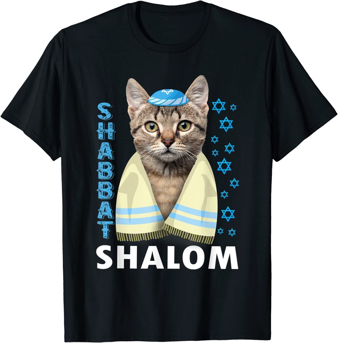 送料/関税込 ●SHALOM● BACH T-SHIRTS NEW LIMITED Funny Jewish Shabbat Shalom Cute Cat With Kippah