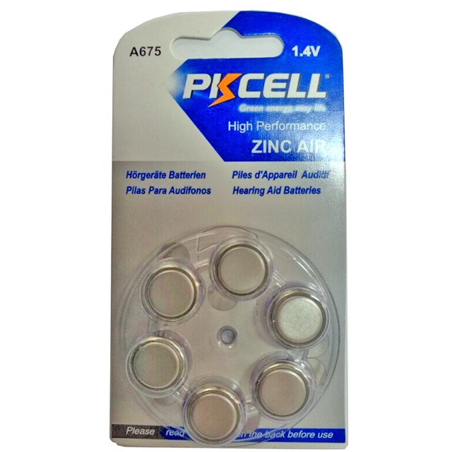 30x A675 Hearing Aid Battery Size 675 PR44 7003ZD1.4V Zinc Air Batteries PKCELL eBay