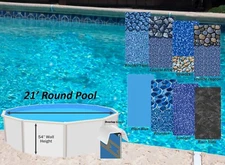 21' x 54" Round Overlap 20 Gauge Swimming Pool Liner - (Choose Pattern)