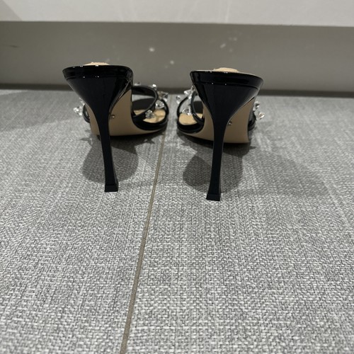 Tony Bianco Size 7 Black Patent Leather Heels Bnib Mule Strappy Elegant - Picture 5 of 9