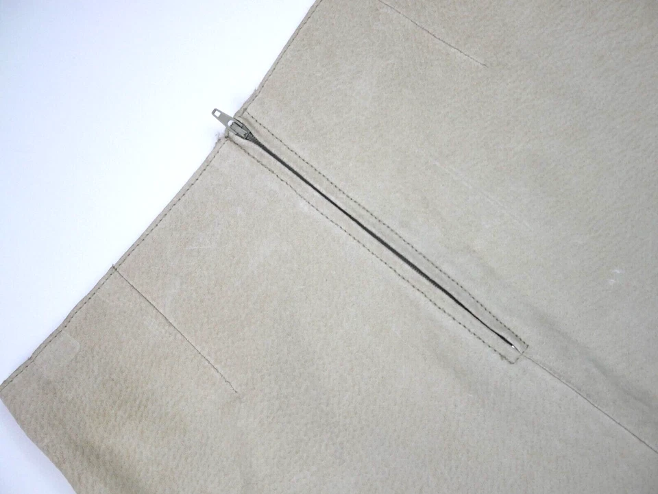 vintage 2000s y2k new look suede beige leather mini short pastel skirt small 10 - Image 4 of 4